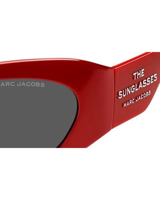 Marc Jacobs Red 62Mm Rectangular Sunglasses
