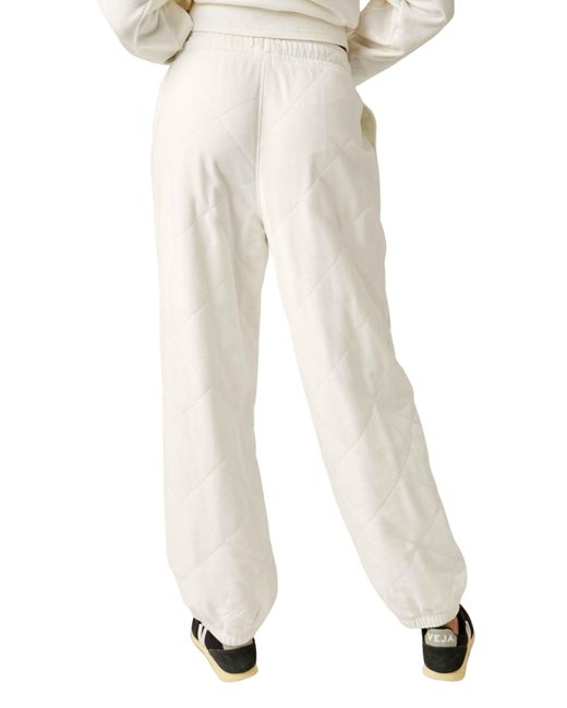 Fp Movement White All Star Quilted Cotton Blend Joggers