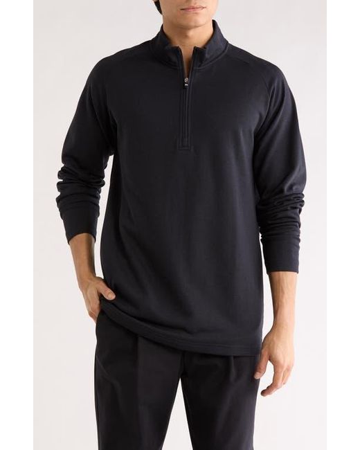 Travis Mathew Black Upgraded Quarter Zip Pullover for men