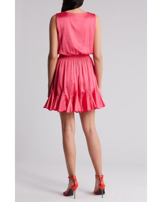 Love By Design Red Camilla Sleeveless Wrap Mini Dress