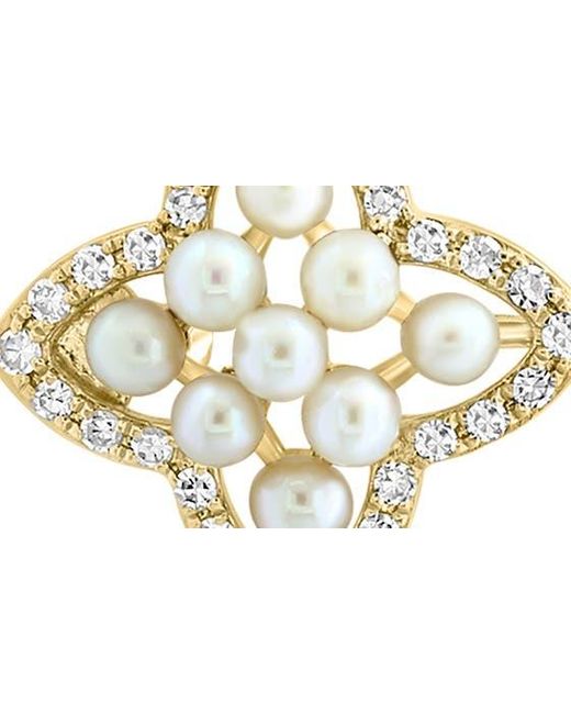 Effy White Diamond & Freshwater Pearl Stud Earrings