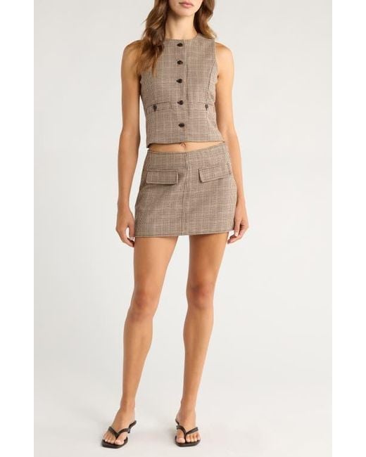 Blank NYC Natural Plaid Skirt