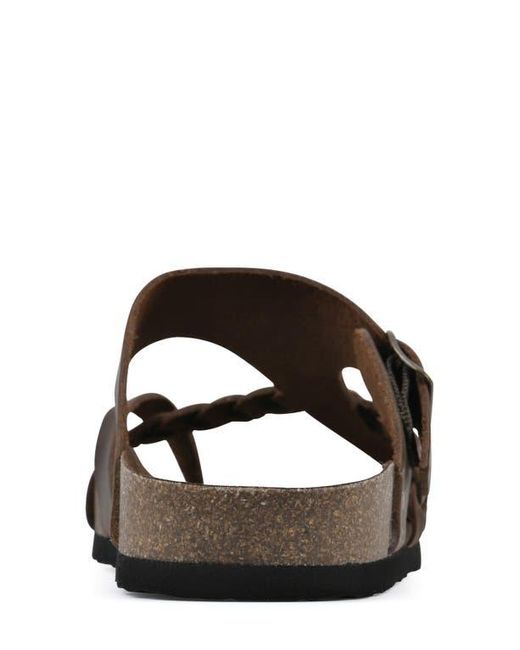 White Mountain Brown Braided Strappy Slide Sandal