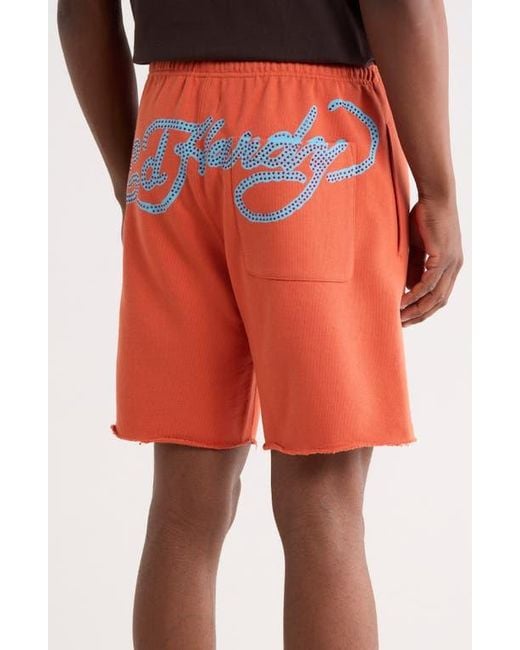 Ed Hardy Orange Panther Drawstring Shorts for men