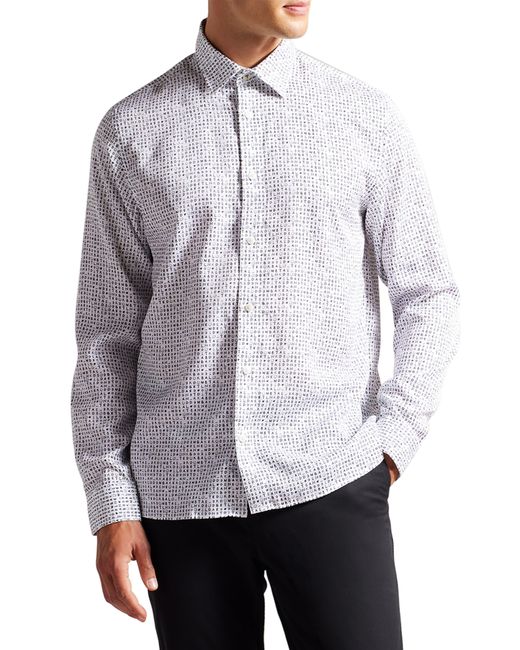Ted Baker Gray Digby Button-up Shirt for men