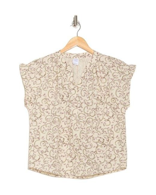 Melrose and Market Blue Flutter Sleeve Cotton Top