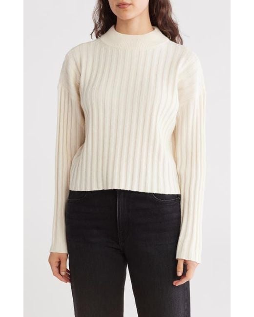 Madewell Women's White Mock Neck Crop Sweater