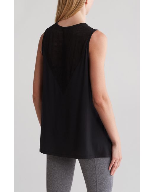 Threads For Thought Black Mesh Back Active Tank