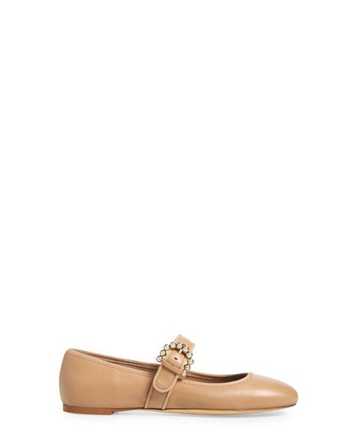 Stuart Weitzman Brown Piper Mary Jane Ballet Flat