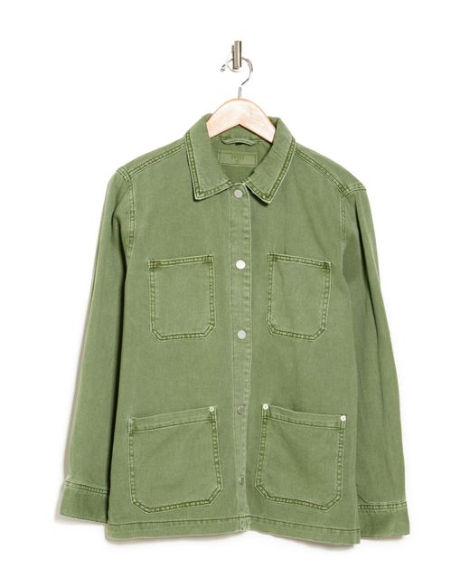 Blank NYC Green Garment Dyed Cotton Shacket