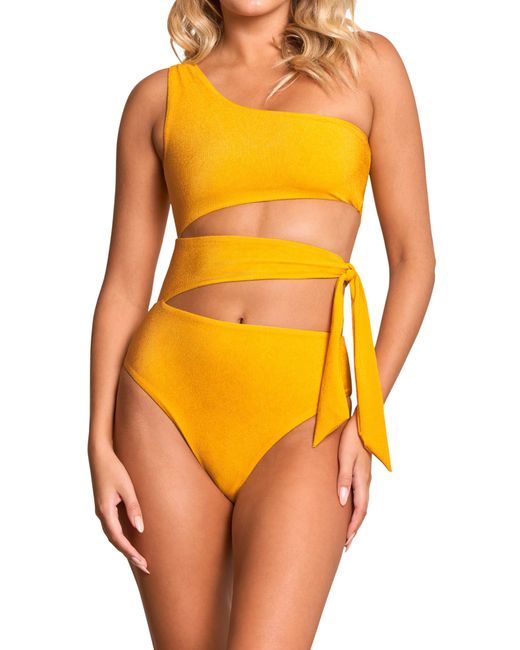 Maaji Orange Sunset Cutout Reversible One-piece Swimsuit