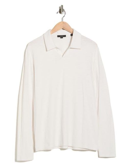 Vince White Johnny Collar Long Sleeve Knit Top for men