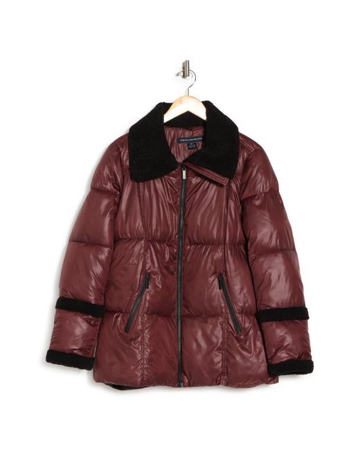 black fur lined puffer jacket