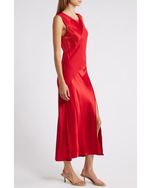 Rails Red Sanya Paneled Satin Midi Dress
