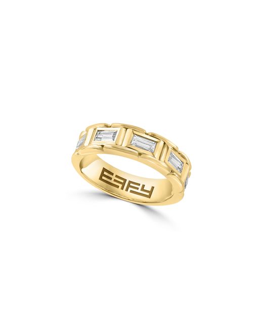 Effy Metallic 14k Gold Plated Sterling Silver Baguette Zircon Band Ring for men