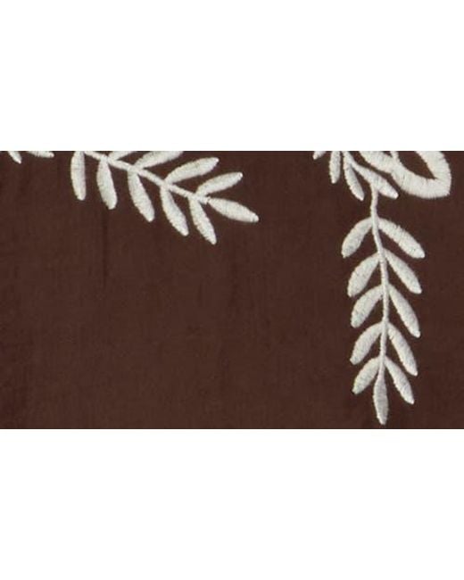 Forgotten Grace Brown Embroidered Buttoned Top