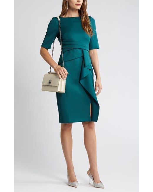 Vince Camuto Women's Green Waist Tuck Ruffle Skirt Scuba Dress -  rivacontractingsa.com