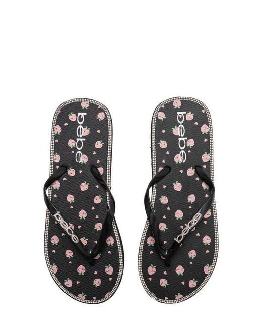 Bebe Black Peach Flip Flop
