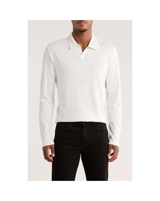 Vince White Johnny Collar Long Sleeve Knit Top for men
