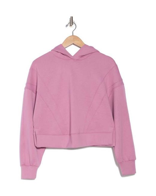90 Degrees Pink New Flow Scuba Knit Crop Hoodie
