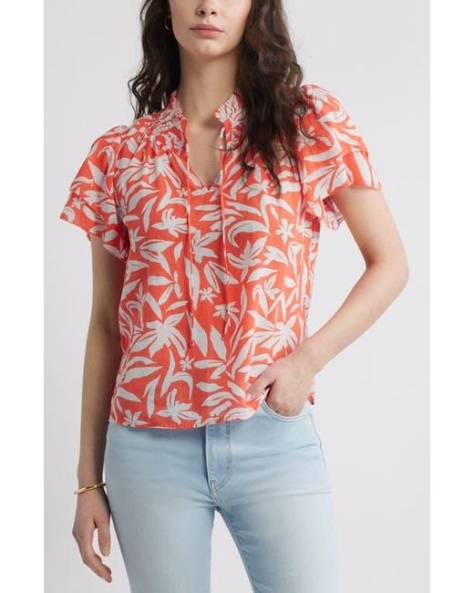 Caslon Red Ruffle Top