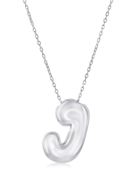 Simona White Bubble Initial Pendant Necklace