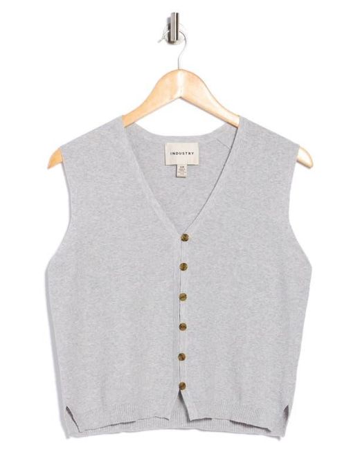 INDUSTRY REPUBLIC CLOTHING Blue Button Front Cotton Blend Sweater Vest