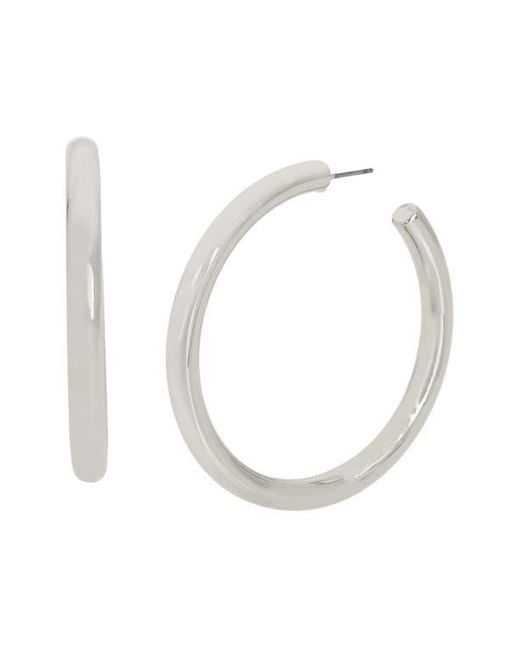 AllSaints White Thick Tube Hoop Earrings