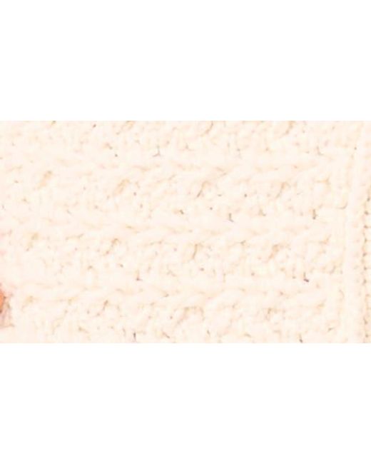Halogen® White Open Stitch Cardigan