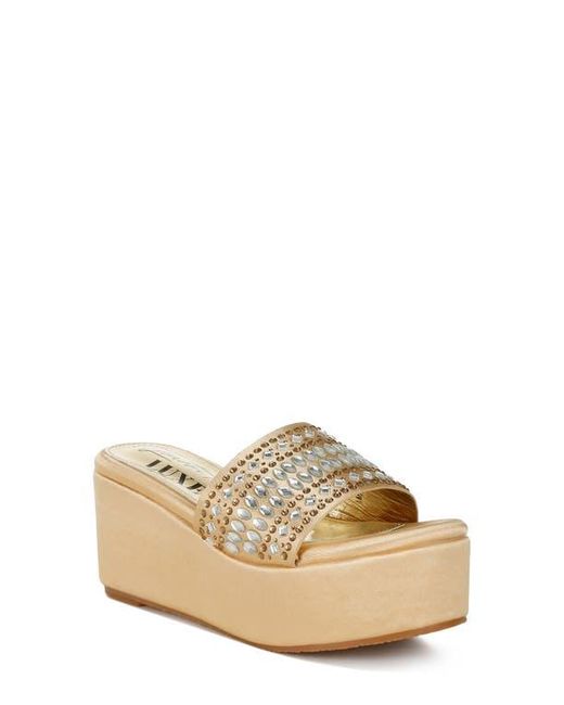 London Rag Wedge LONDON RAG Batanga Platform Wedge Sandal in Natural | Lyst