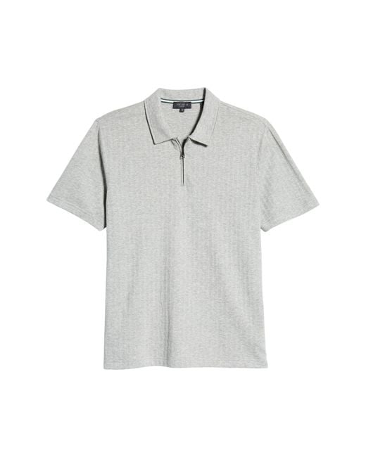 Ted Baker Gray Speysid Textured Zip Polo for men
