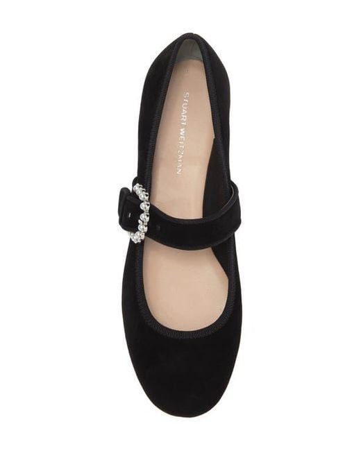 Stuart Weitzman Black Piper Mary Jane Ballet Flat