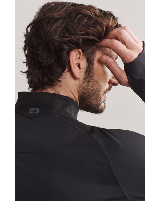 Rhone Black Thermal Run 1/2 Zip Pullover for men