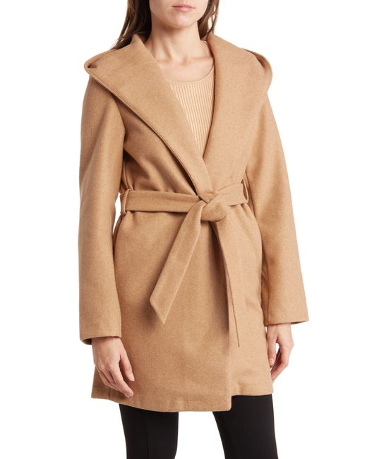 Love Tree Natural Belted Woven Coat In Camel At Nordstrom Rack