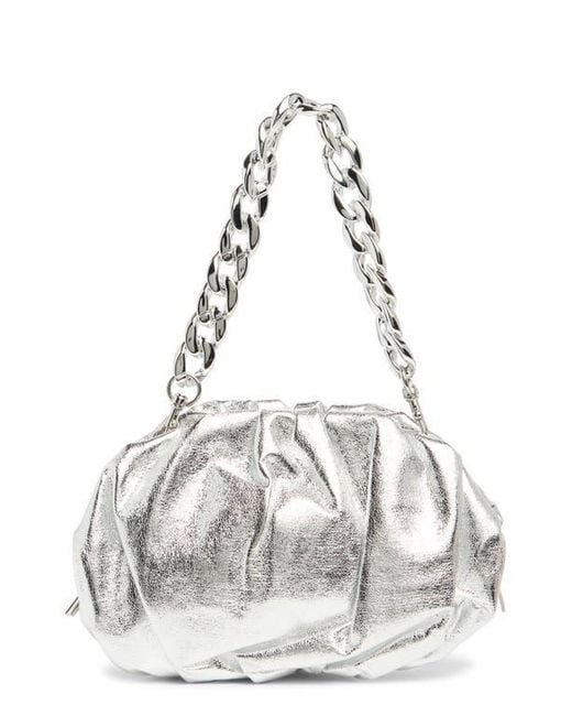 PEDRO★ペドロ Faux Fur Ruched Clutch with Chain バッグ PO33 PEDRO☆ペドロ Faux Fur Ruched Clutch with Chain バッグ PO33