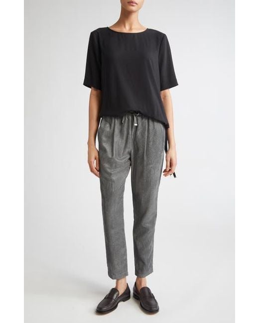 Herno Black Drawstring Hem T-Shirt