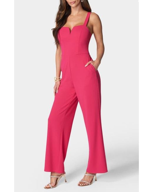 Bebe Red Wide Leg Jumpsuit