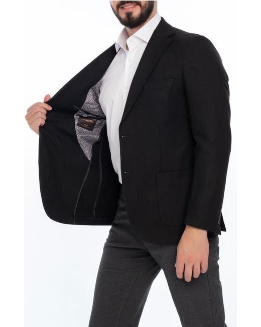 VELLAPAIS Black Solid Sport Coat for men
