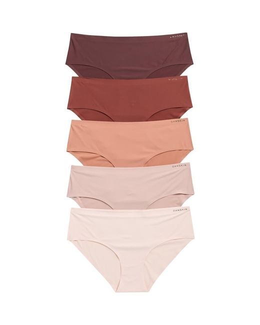 Danskin Pink Assorted 5-Pack Microfiber Hipster Briefs