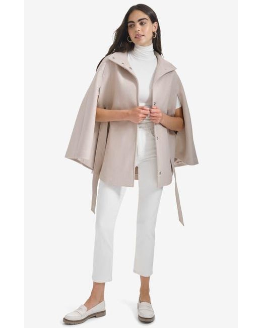 Calvin Klein belted cape faux deals leather, wool. One size.