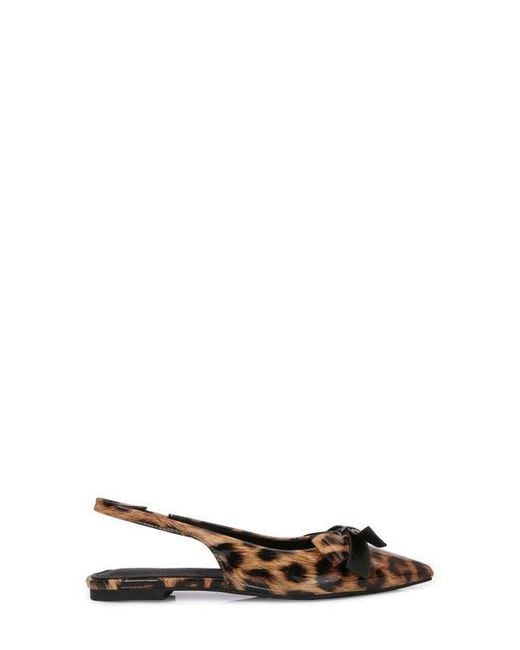 BERNESS Brown Bow Slingback Flat