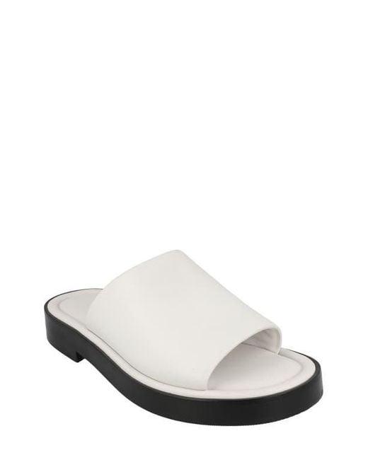 Ferragamo White Slide Sandal for men