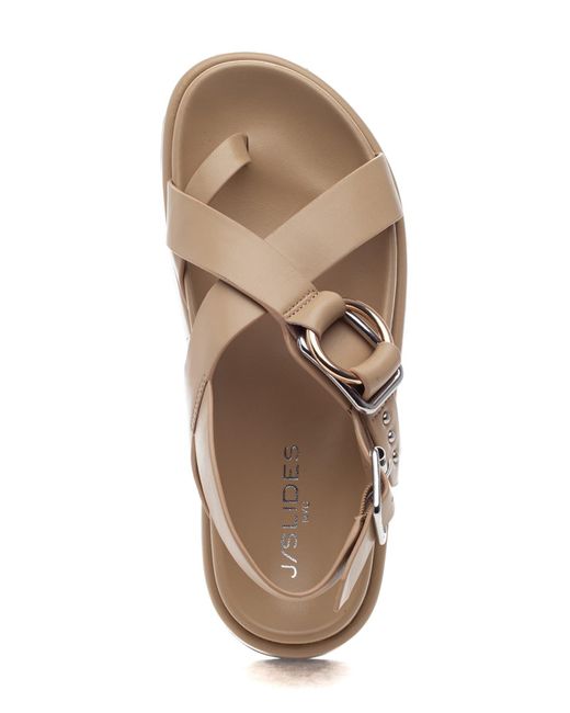 J/Slides Platform Slingback Sandal in Natural Lyst