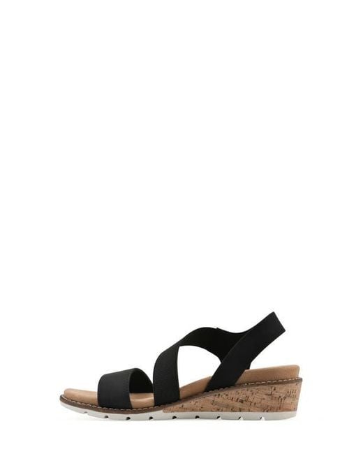 White Mountain Black Tinnley Wedge Sandal