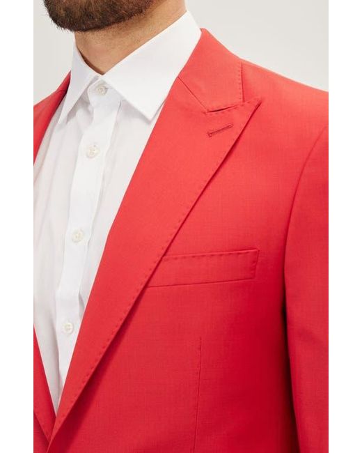 Ron Tomson Red Super 120S Merino Wool Tuxedo Jacket for men