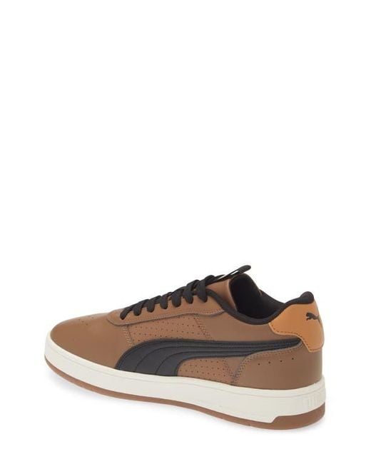 PUMA Leather Trim Skate Sneakers in Brown for Men Lyst