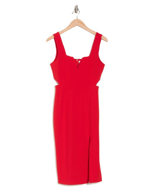 Adelyn Rae Red Cutout Ponte Sheath Dress