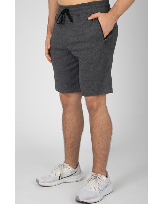 90 Degrees Gray Zip Pocket Shorts for men