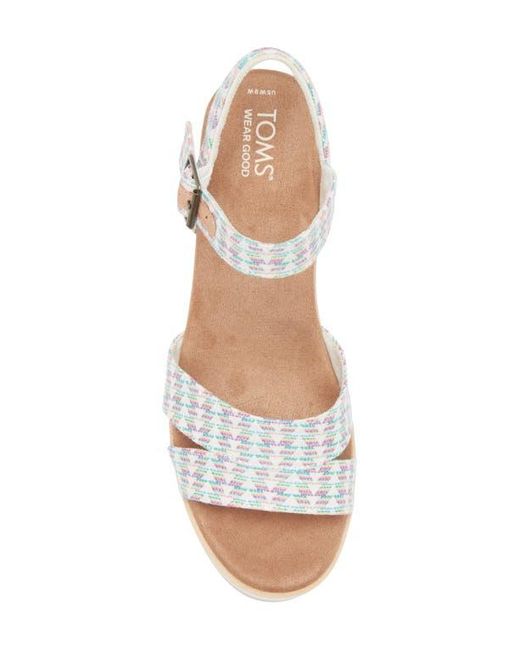 TOMS White Wide Triangle Woven Wedge Sandal