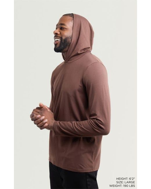 Xray Jeans Brown Long Sleeve Hooded T-Shirt for men